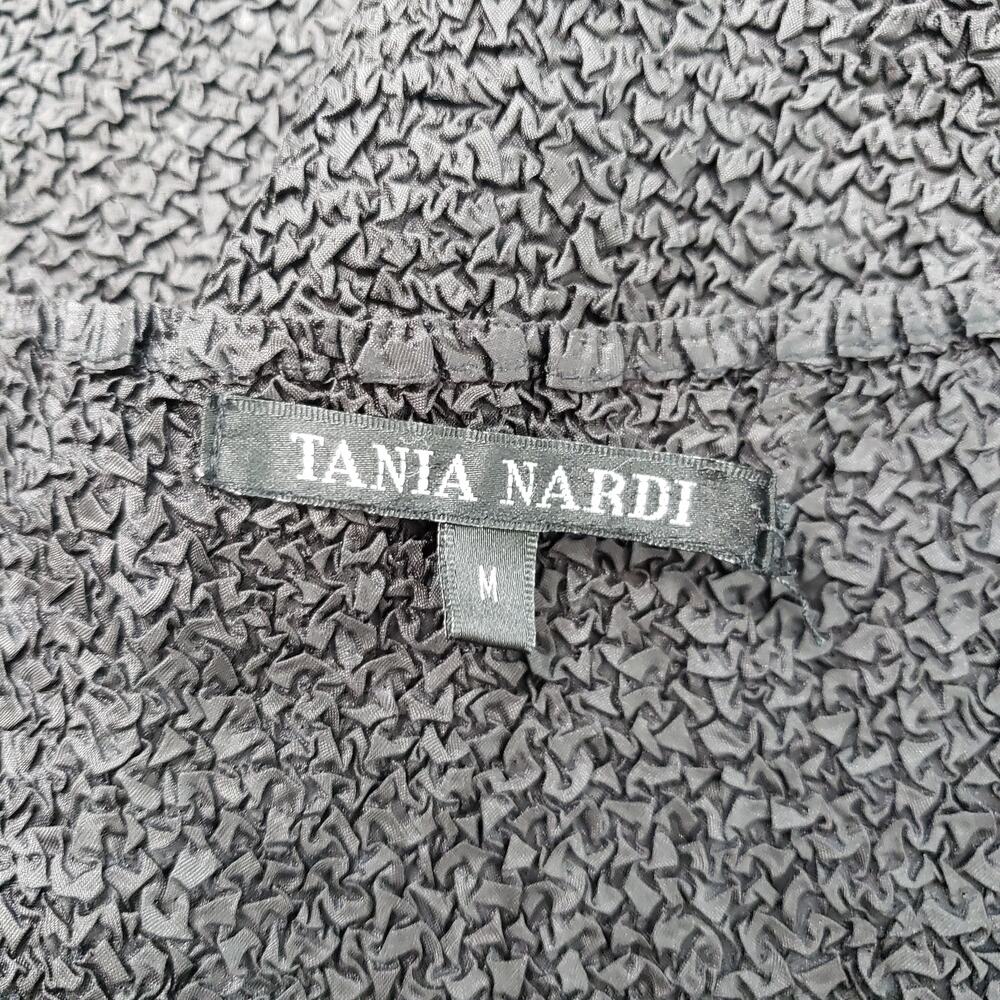 Tania Nardi Top Tank Womens Medium Black Crinkle Sleeveless Artsy Textured Goth - Picture 3 of 13